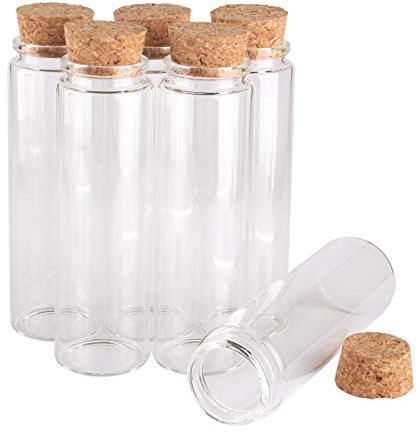 SYLALE 12 pièces 200 ml 47 * 150 * 32mm bouteilles en verre avec bouchon en liège bocaux à épices flacons flacons en verre mariage Farours artisanat