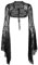 keland Gothic Lolita Spitze Shrug Bolero Oberteil Gotisch Cropped Langärmelige Spitzenbolero Strickjacke für Frauen (Schwarz-1, Small)