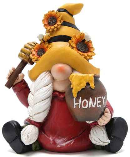 Hodao Bumble Bee Spring Gnome Decorations Honey Bee Gnomes Ornaments World Bee Day Decorations Gifts Summer Gnomes Figurines Honey Bee for Garden Decor Bee Birthday Gifts for Mom, Grandma, Women