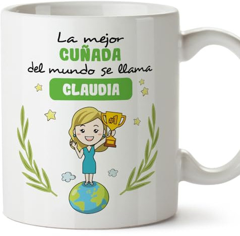 MUGFFINS Tazas Personalizadas para CUÑADA - En Español - Eres Mejor del Mundo - 11 oz / 330 ml - Regalo personalizable original y divertido