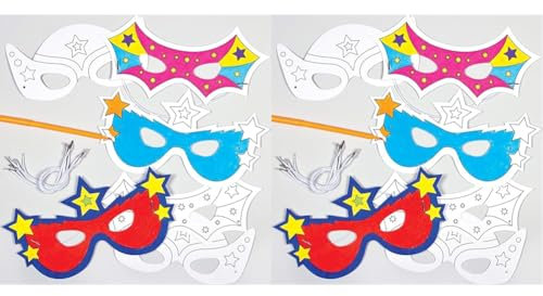 Baker Ross Masken für Kinder EF624, Weiß, 25 cm (Packung mit 2)