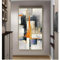 Tableau d'art mural géométrique moderne abstrait vertical pour salon, porche, entrée, décoration de grande taille, impressions d'art sans cadre 72 x 95 cm/28 x 37 pouces sans cadre
