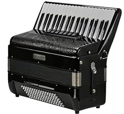 BEdaW 37-Key 96-Bass Accordion, Piano Key Texture, Including Accordion Bag + Shoulder Strap, Professional Playing Instrument,Black