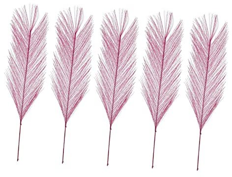 ifundom 50 Stück Simulierte Pteris- Hausdekorationen Für Zu Hause Pampas-vase Kunstgrün Schreibtischaufsatz Rosa Girlandendekor Tischdekoration Klein Stoff