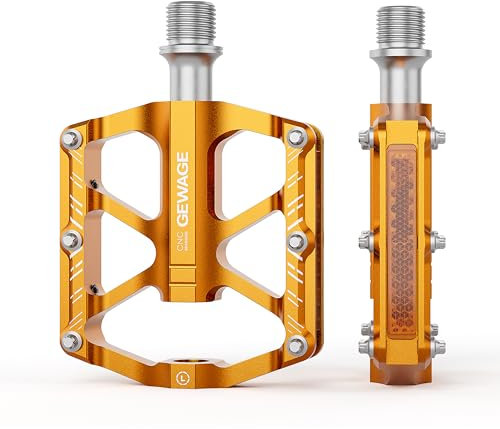 GEWAGE Falträder Pedale,Fahrradpedale Reflektoren mit Fahrrad Pedale, 9/16 Zoll rutschfeste CNC Aluminium Plattform Pedale für Falträder, Mini Velo Fahrräder, Kinderfahrräder.