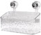 Baketron Salle De Bains Etagere Ventouse，Étagère Avec Motif Glacier，Boîte De Rangement Mural Pour Toilettes，Peut être Renforcé Par Rotation，Rangement Des Serviettes Et Autres Articles Divers（L-blanc）