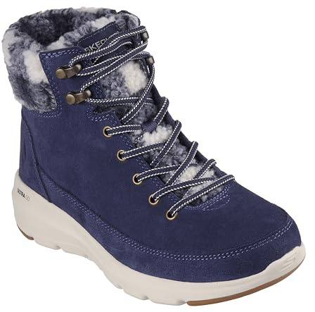 Skechers Glacial Ultra Damen-Stiefel, Timber Fashion, Marineblau/Natur, 7