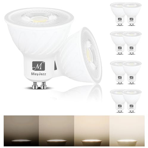 M MayJazz GU10 LED Dimmbar Tageslichtweiß, 7W 4000K Neutralweiß LED Leuchtmittel GU10, Ersatz für 70W Halogenlampen, PAR16 38 Grad Abstrahlwinkel 600LM AC 220V GU10 Spot, 10er Pack