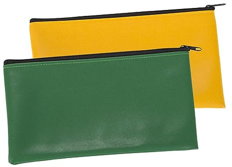 CAXUSD 2 Stück Wasserdichte Aufbewahrungstasche Aus Leder Geldbeutel Mit Reißverschluss Lederumschlag Leder Dokumententasche Ledertaschen Tasche Für Akten Kleine Ledertasche
