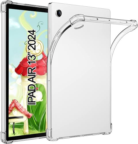 TPU Silikon Hülle für iPad Air 13 (2025 M3/2024 M2), Verstärkt Ecken TPU Bumper Rückenschutzhülle, [Stoßfest] [Kratzfest], Transparent