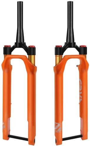 BUCKLOS GRVS 1 1/8 700C Gravel Road Bike Air Suspension Fork, 40mm Travel 28.6mm Threadless Tapered Tube, 100 * 12mm Thru Axle, Manual Lockout Disc Brake Bicycle Front Fork