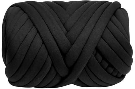 Pasdrucn 1kg/52M Armstricken Wolle Dicke Wolle zum Handstricken Chunky Wolles, Chunky Yarn Schlauchgarn Häkelwolle Dickes Garn zum Häkeln Stricken, Dicke Wolles Sperrige Handstrickgarn (Schwarz)