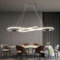 AHRHSM LED Pendelleuchte Esstisch, Moderne Dimmbar Esstischlampe 57W, Höhenverstellbar, Hängeleuchte mit Fernbedienung, Esszimmerlampe für Esszimmer, Küchen (Helles Silber)
