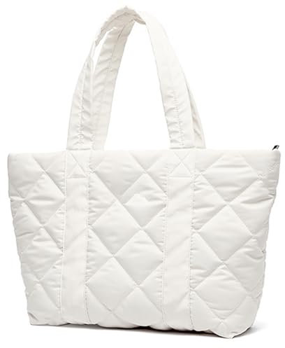 JEKAVA Groß Handtasche Damen Puffer Tote Bag Nylon Gesteppte Shopper Tasche Damen Groß Schultertasche Umhängetasche Tragetasche für Einkaufen Reisen Arbeit