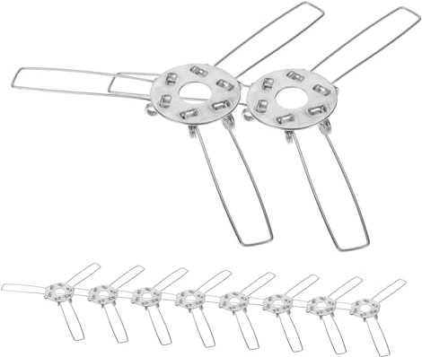 BUGUUYO 10pcs Lamp Holder Spring Clip Lampshade Support Buckles Lamp Shape Buckles Light Shade Spring Clamps Pendant Light Shade Clips Light Bulb Clip Adapter Galvanized Iron Silver