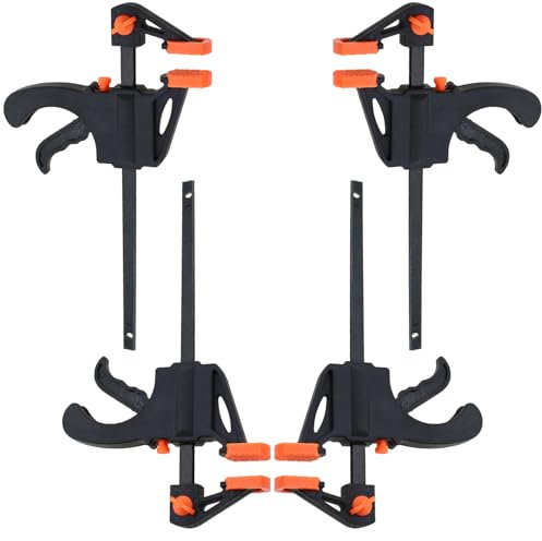 TAODAN 4 Stück 10,2 cm Trigger Quick Grip Klemme Trigger Quick Grip Klemme Einhand-Ratsche Holzbearbeitungsklemme für Holzverbindungsprozesse