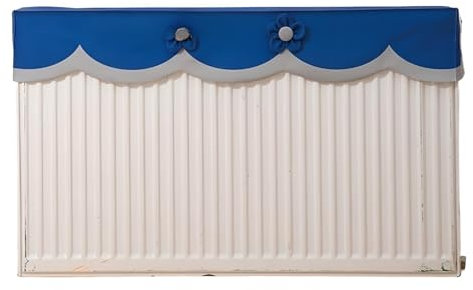 Cozomiz Heater Radiator Covers with Flowers Radiator Dust Filter Cover Heater Dust Cover for Radiator Washable Cover Heater Protective Cover 47 L x 4 W (Right Radiator Valve) Navy Blue Grey