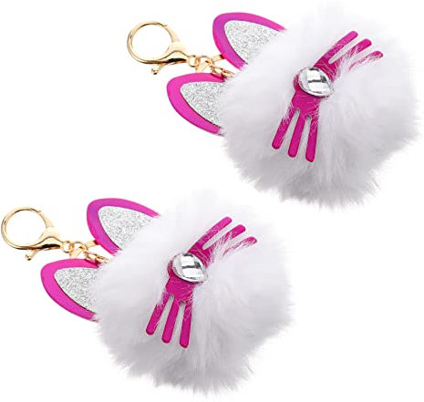 VALICLUD 2pièces Porte-clés Peluche Pendentif Sac Dessin Animé Jolis Porte-clés Décoratifs Pour Voiture Et Sacs