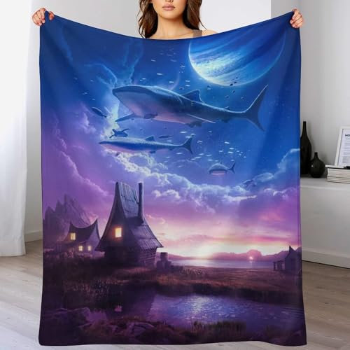 Mystische Welt Decke Wohndecke Warm & Kuschelig Waschbar, Überwurf Ideal Für Draußen, Camping, Couch, Bett, Reisen – Superweiche Wolldecke （150×200cm）