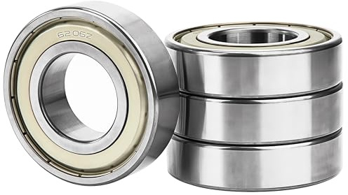 4 Stück 6205ZZ Kugellager 25x52x15mm Chromstahl und Vorgeschmiert Rillenkugellager, 6205Z Doppelte Metalldichtung mit Dichtungen Schilde für DIY, Skateboards, Drehbänke, Motoren