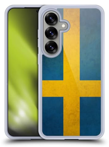 Head Case Designs Sweden Swedish Sverige Flag Vintage Fahnen Gelhülle [Militärischer Schutzgrad] Kompatibel Mit Samsung Galaxy S25 Und Kompatibel Mit MagSafe
