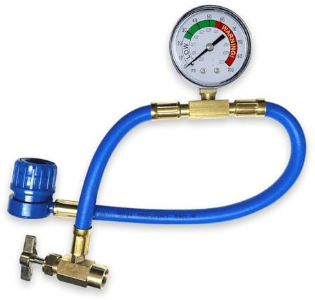 Cool5 Tuyau de Pression avec manomètre pour l'auto-Remplissage de l'air conditionné de la Voiture - Filetage Type A 1/2-16