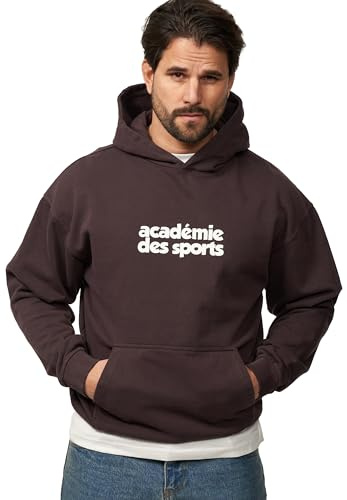 behype. Herren Oversize Hoodie Kapuzenpullover Einfarbig Heavy Pullover Kapuzen-Sweatshirt Für Männer
