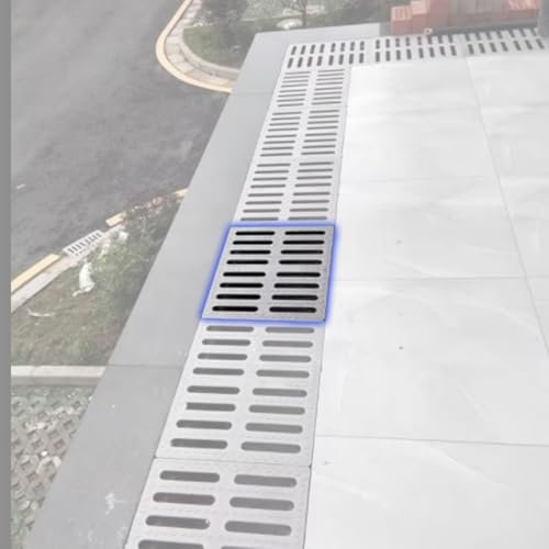 BomDog Copertura per Canale Di Drenaggio in Resina e Plastica Griglia Di Drenaggio per Acqua Piovana Copertura per Pozzetto Di Raccolta Griglia per Pozzi/60X60X5Cm(23.6X23.6X1.9In)