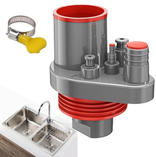 Abflussrohr - Unterbau-Kit,Kanal Adapter für Klärgrube Badewanne Gewerbekeller Bodenablauf