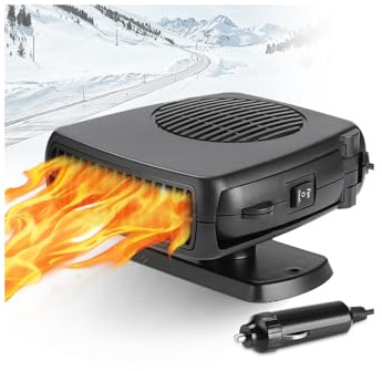 Riscaldatore per auto 150 W – Riscaldatore portatile per auto 12 V, sbrinatore antiappannamento per auto, si collega all'accendisigari, ventilatore riscaldante per parabrezza per autocarri, SUV