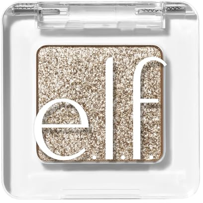 e.l.f. Fine as Fleck Glitter Eyeshadow, Long-Lasting Sheer Eye Makeup with a Shimmer Finish, Soft, Smooth Formula, Vegan & Cruelty-Free, So Metal | Long lasting translucent eye makeup with shimmering finish, soft, smooth formula, vegan and cruelty free