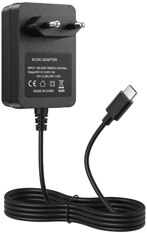 RENGOGA USB-C Netzteil 27W für Raspberry Pi 5, 5,1V 5A USB-C Power Supply, Kompatibel mit Raspberry Pi 5 16GB/8GB/4GB/2GB,Power Adapter Ladegerät,schwarz