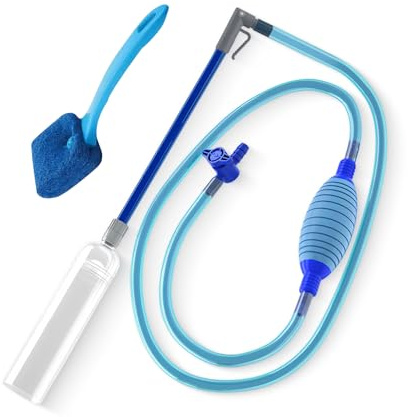 SCUML Blue Fish Tank Cleaning Kit with 2.6m Suction Pipe and Brush