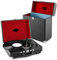 AUNA Set Peggy Sue Giradischi a Valigetta Vintage + Record Collector Raccoglitore Vinili (Casse Audio Altoparlanti integrati, USB MP3, Porta Dischi da 30 Vinili) Nero