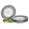 Lot de 6 assiettes creuses Van Well en porcelaine, coloris au choix. gris