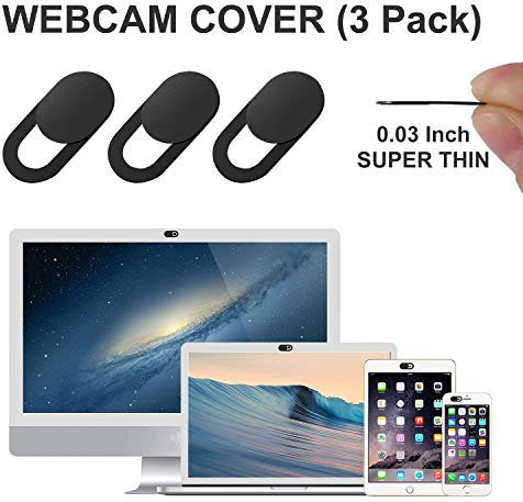 GEARGO Webcam Cover Tapa Webcam Ultra Delgada 0.7mm Cubierta de la Cámara Web para Macbook Pro, iPad, Smartphones, Ordenador, Evita ser Grabados y espiados Protege su Privacidad y Seguridad (3 Pack)