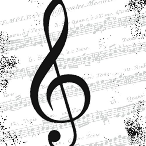 20 Servietten Notenschlüssel Musik Noten 33x33 cm