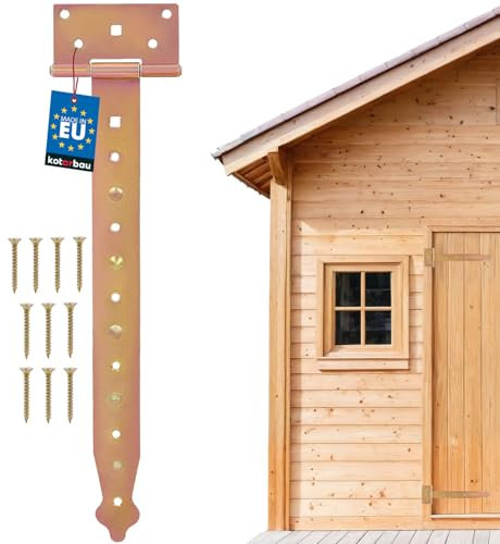 KOTARBAU® Charnière en Croix 350 mm Charnière pour Portes et Portails Galvanisée Dorée Quincaillerie de Construction
