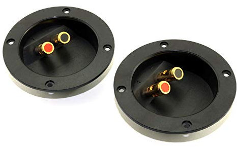 RuiLing 2PCS 4-Inch Round Screw-in Speaker Box Terminal Cup Binding Post for Car/Home Audio