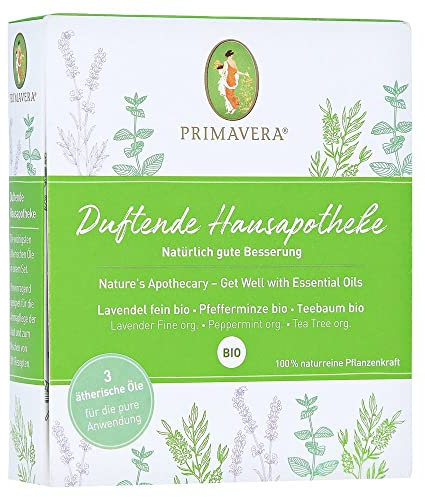 Primavera SET Duftende Hausapotheke ätherisches Öl - Pfefferminze, Lavendel, Teebaum - 1 ml - Ölset