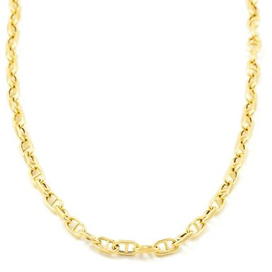 Monde Petit Cadena Oro Amarillo 18K Forzada Ancla 1º - Certificado Garantía - 1437-40 cm