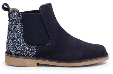 Pisamonas Stivaletti Bambina Scamosciati con Tallone Glitter Misurare 34 Colore Blu