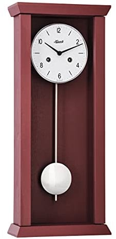 Hermle 71002-360341 Avantgardistische Pendelwanduhr, Mechanisches Schlagwerk Westminster, Rot, 57cm x 24,5cm x 13,5cm