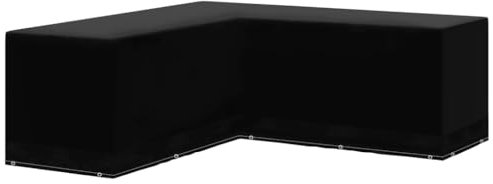 vidaXL Gartenmöbel-Abdeckung Abdeckplane Schutzhülle Möbel Wetterschutz wasserbeständig UV-beständig Outdoor Möbelschutz L-Form 12 Ösen 250x250x90cm