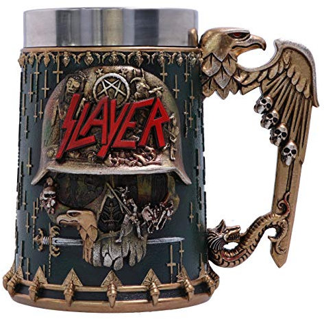 Nemesis Now Edelstahl Bierkrug mit Totenkopf-Logo, offizielles Lizenzprodukt, Gold, 16,5 cm