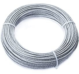 Fune 42 fili diametro 3 mm. in acciaio zincato 25 mt.