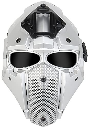 Neueste Helm Airsoft Gesichtsmaske, Hood Paintball Schutzbrille/Maske Schutz Vollgesichtsmaske Mit Seitenschienen Und NVG Halterung