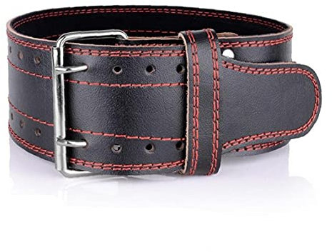 Ruluti Dark Iron Fitness Weight Lifting Belt Leather Adjustable Back Support for Squats Clean Lunges Deadlift Thrusters