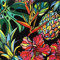 HEKO PANELS Stoff Oxford Wasserdichte Meterware CanvasPolyester Stoff Zum Nähen Nähstoffe Möbelstoffe Dekostoffe Handwerken Wasserabweisend Blickdicht Jungle Schwarz Bunt 100 x 160 cm