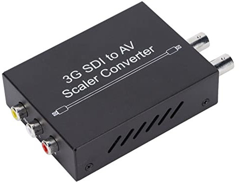 Sxhlseller 3G SDI to AV Scaler Converter, 3G SDI to AV Converter SDI to PAL/NTSC-M Video Converter for Camera Home Theatre AC 100-240V(EU-Stecker)